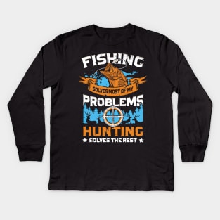 Fishing And Hunting Fish Sport Bass Carp Gift Kids Long Sleeve T-Shirt